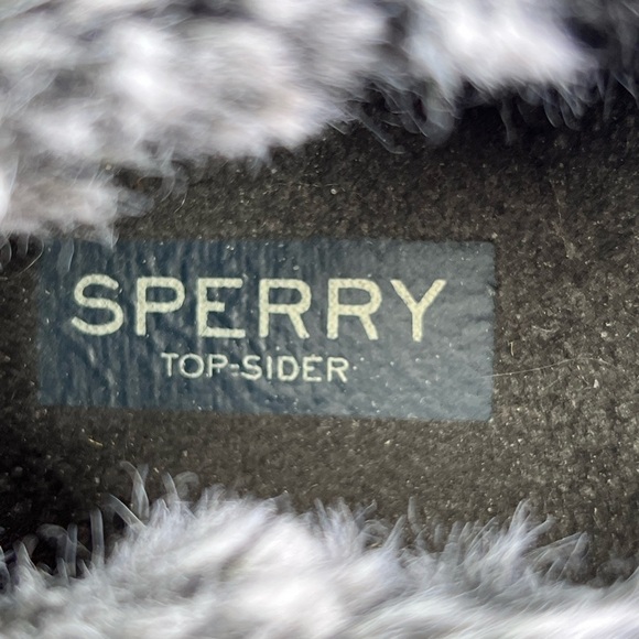 Sperry Saltwater 1-eye black with pink ties faux fur trim duck boots size 7 - Picture 9 of 12